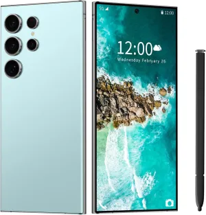 I24 Ultra 5G unlockedSmartphone,6GB 256GB Fully Unlocked Cell Phone for Android 13, 6.8" Unlocked Cell Phone, 6800mAh, 48MP 108MP Dual Camera/Dual SIM/Fingerprint Lock/Face (Cyan)