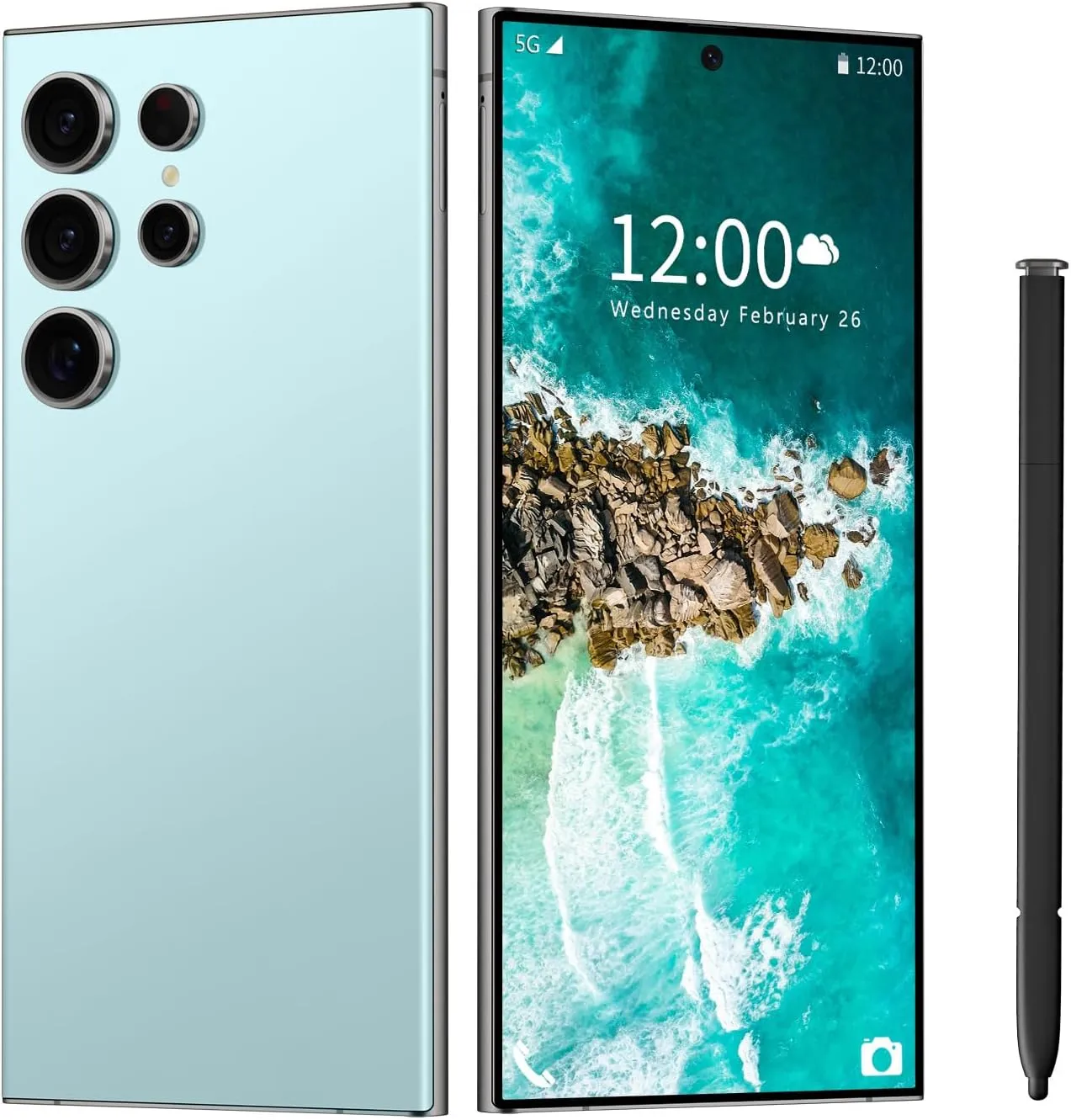 I24 Ultra 5G unlockedSmartphone,6GB 256GB Fully Unlocked Cell Phone for Android 13, 6.8" Unlocked Cell Phone, 6800mAh, 48MP 108MP Dual Camera/Dual SIM/Fingerprint Lock/Face (Cyan)