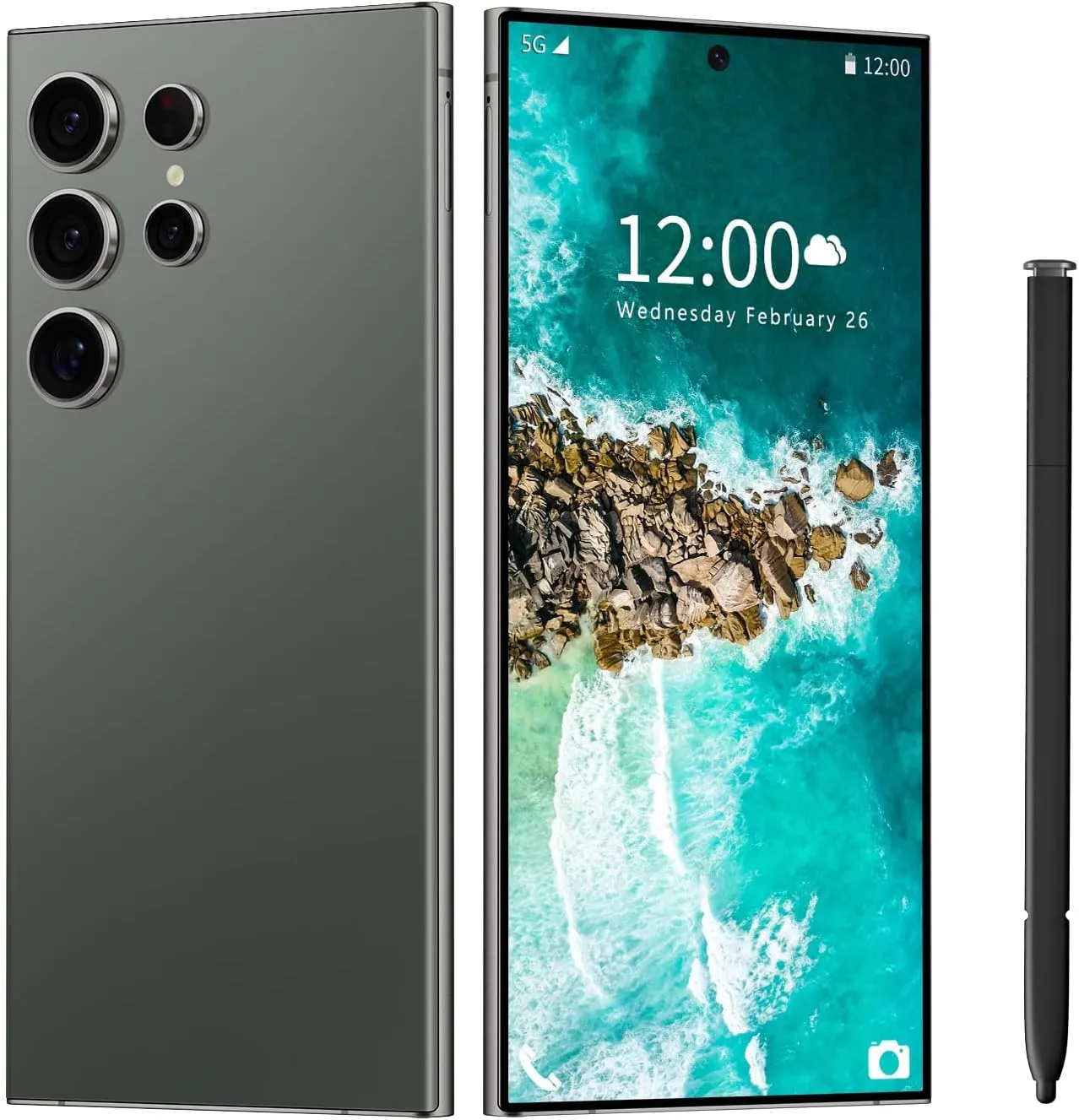 I24 Ultra 5G unlockedSmartphone,6GB 256GB Fully Unlocked Cell Phone for Android 13, 6.8" Unlocked Cell Phone, 6800mAh, 48MP 108MP Dual Camera/Dual SIM/Fingerprint Lock/Face (Green)