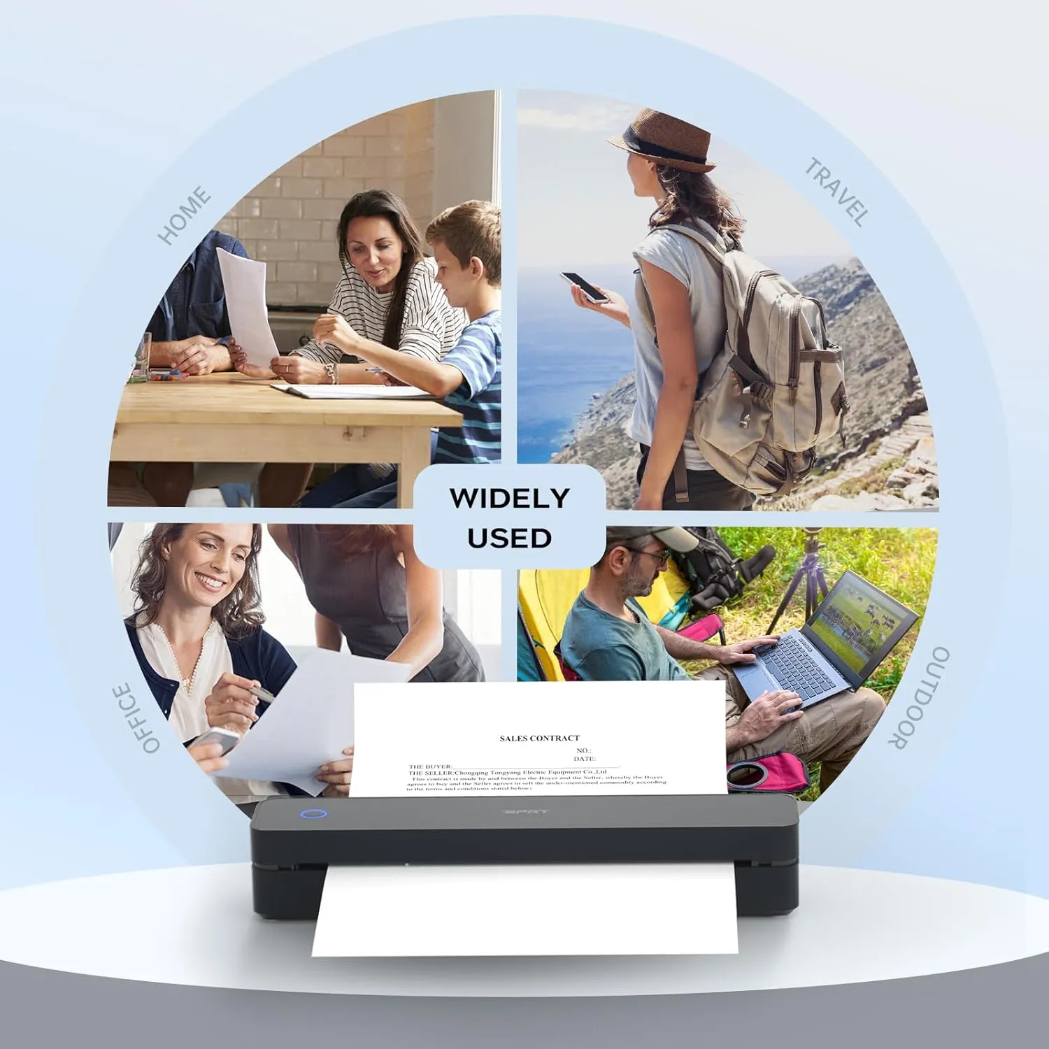 iDPRT Portable-Printer Wireless for Travel, 300DPI Inkless-Thermal-Small-Printer for Home Use, Office, Vehicles, Mobile Bluetooth Printers Supports 8.5" x 11" US Letter&A4&A5 Size, for Smartphone & PC