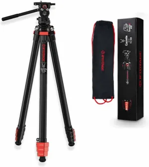 IFOOTAGE Gazelle Travel Tripod TA3B with Komodo Fluid Head K3,62/157.5cm Aluminum Alloy Tripod Kit for Camera,Smartphone Live Streaming Vlog Sony Nikon Canon Fuji DSLR,Load 11lbs,TA3B K3