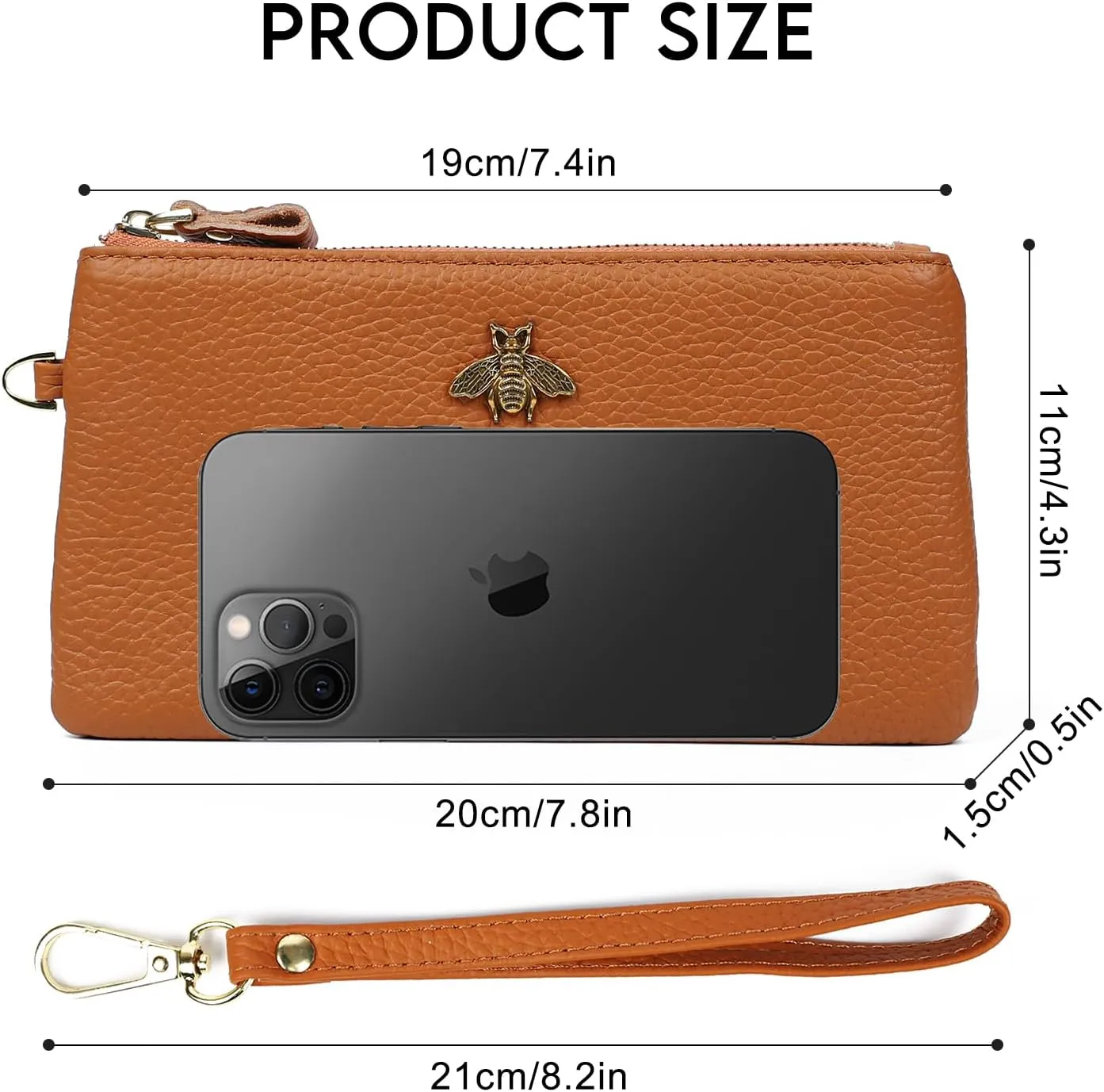 imeetu Women's Wristlet Clutch Purse Leather Cell Phone Wallet Handbag with Wrist Strap