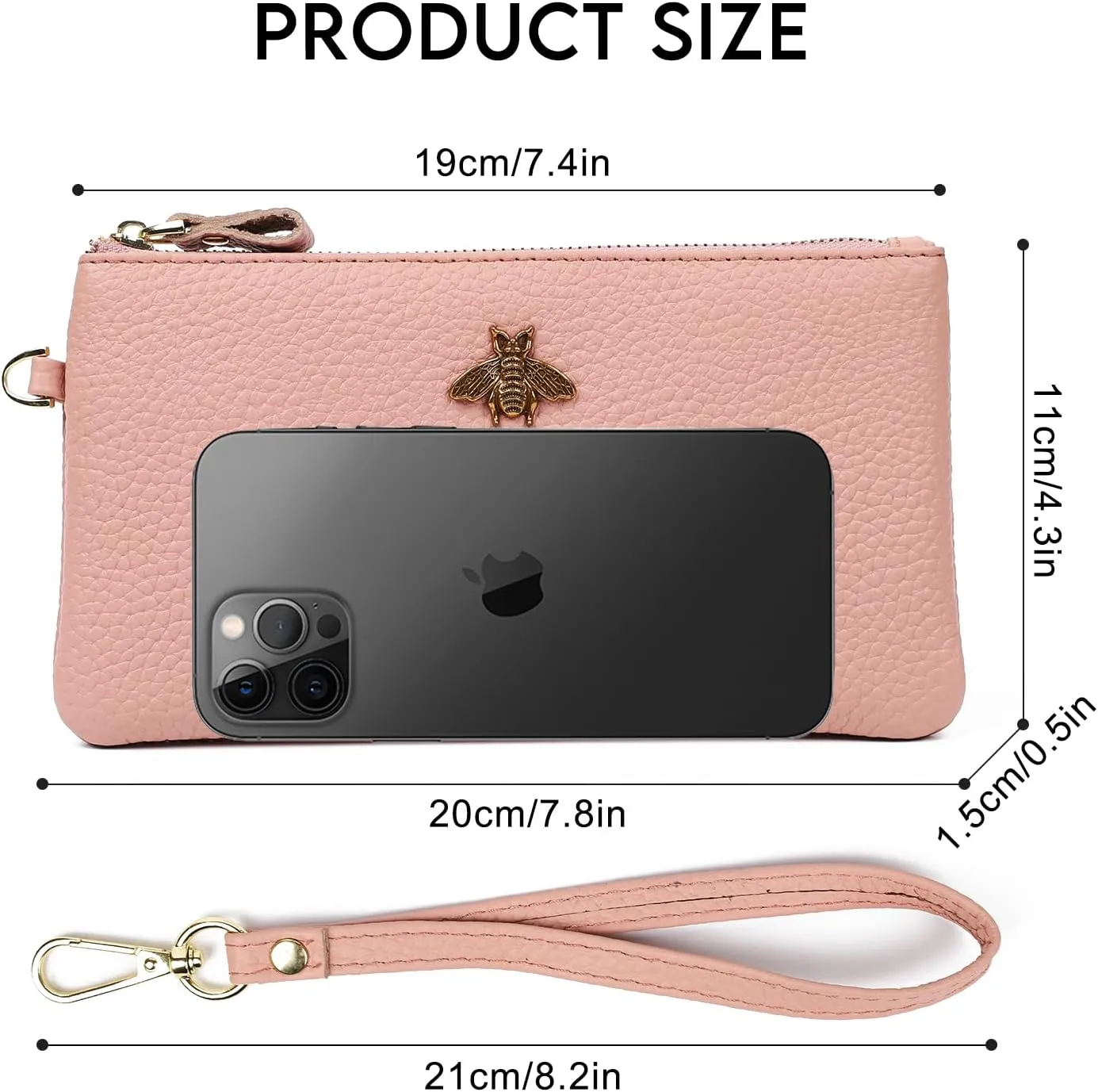 imeetu Women's Wristlet Clutch Purse Leather Cell Phone Wallet Handbag with Wrist Strap