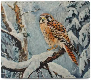 In Snowscape Kestrel PU Wallet Cute Printed Cash Pocket Bifold Wallet Clutch Purse for Women Men