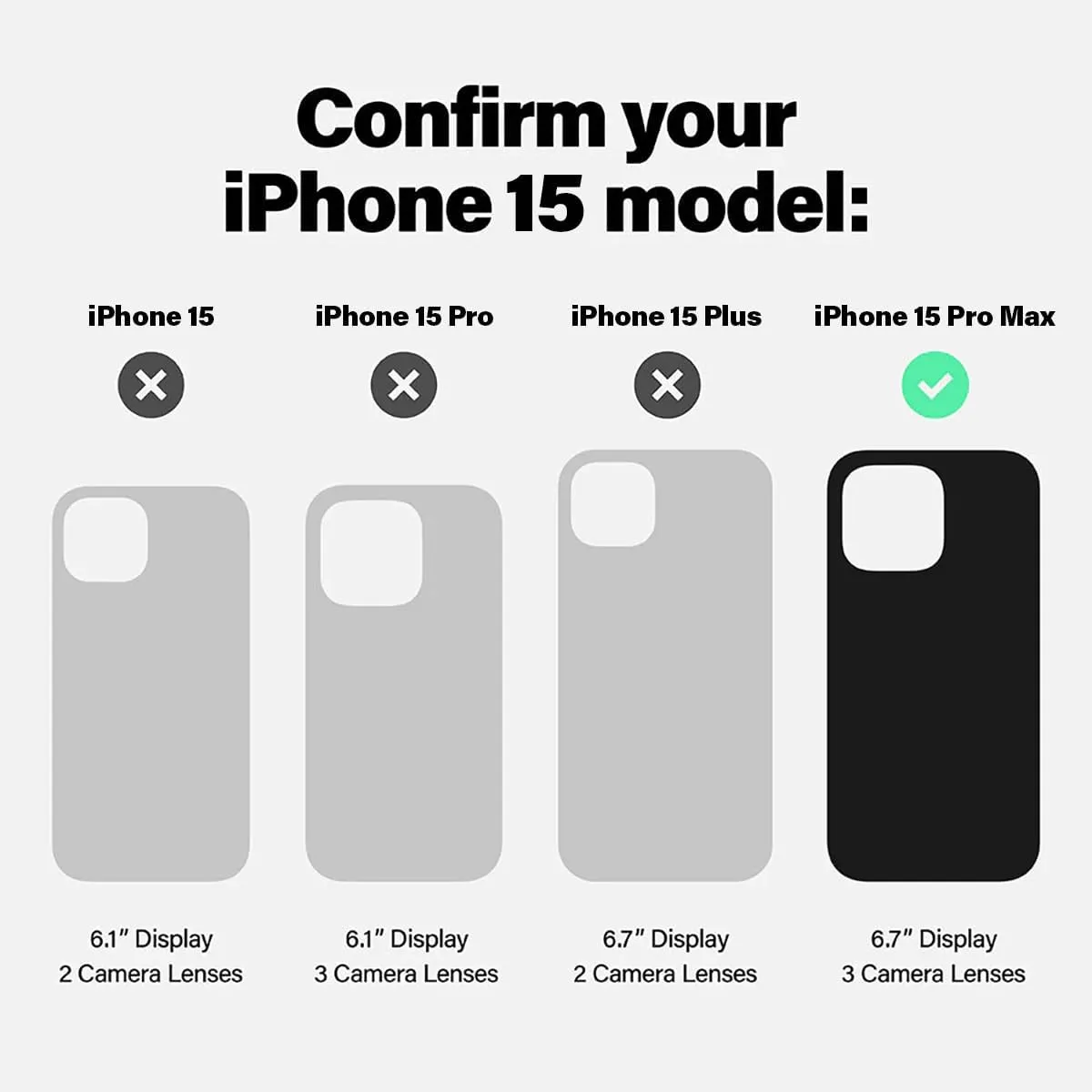 Incipio Cru. Protective Case with MagSafe for iPhone 15 Pro Max – Slim Hybrid Shell, Shock-Absorbing Frame, Textured Grip, Wireless Charging Compatible, Drop Protection, Precise Cutouts – Black Camo