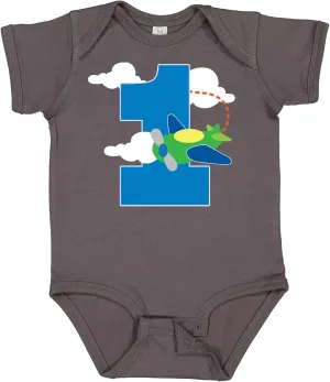 inktastic 1st Birthday Airplane Pilot 1 Year Boys Baby Bodysuit
