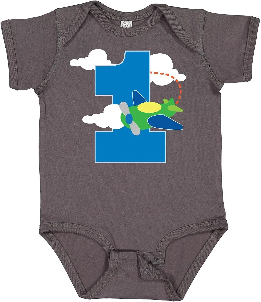 inktastic 1st Birthday Airplane Pilot 1 Year Boys Baby Bodysuit