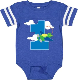 inktastic 1st Birthday Airplane Pilot 1 Year Boys Baby Bodysuit