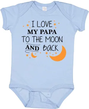 inktastic I Love My Papa To the Moon and Back Baby Bodysuit