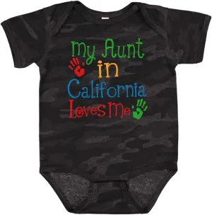 inktastic My Aunt in California Loves Me Baby Bodysuit