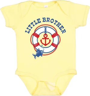 inktastic Nautical Little Brother Baby Bodysuit
