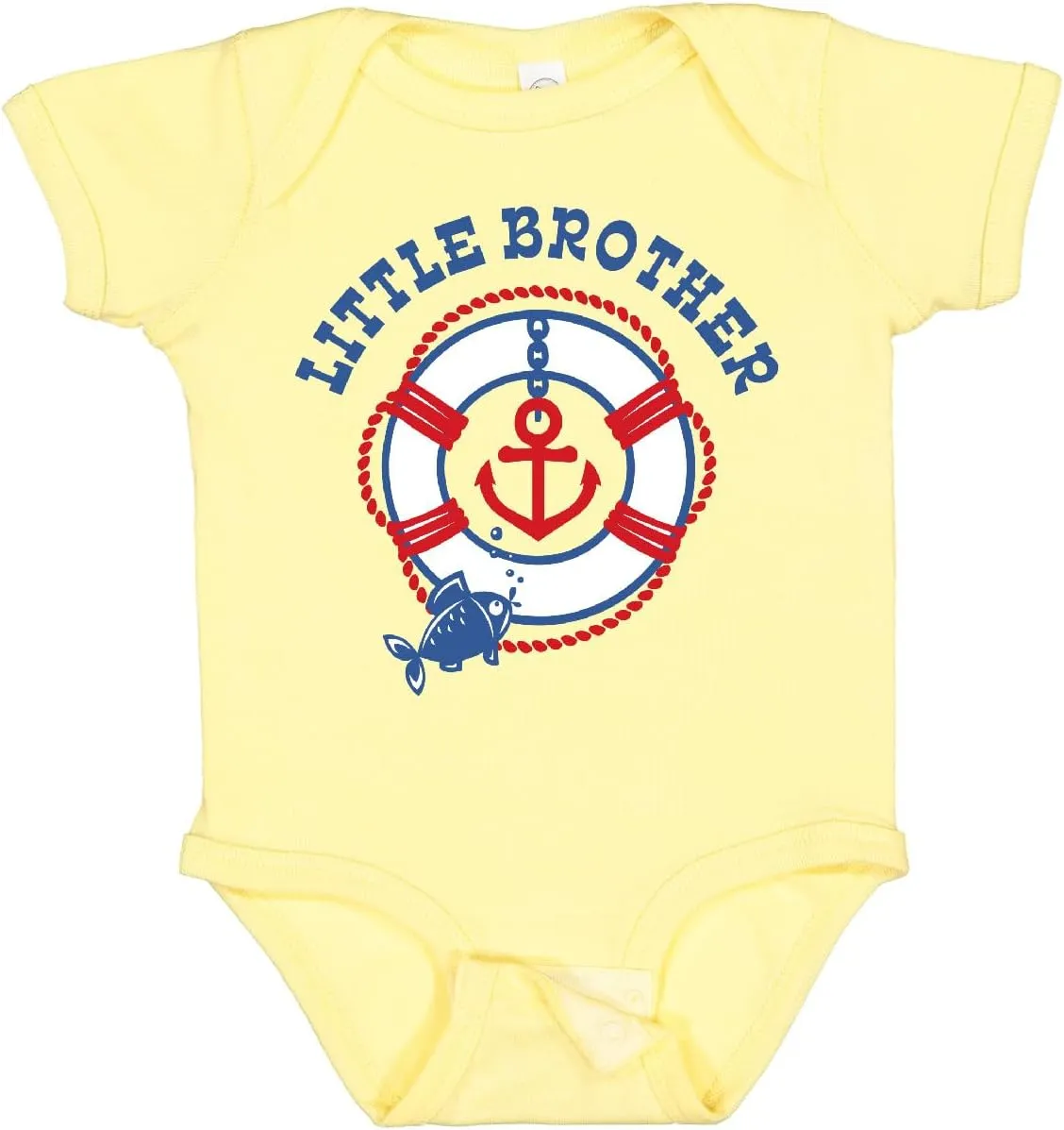 inktastic Nautical Little Brother Baby Bodysuit