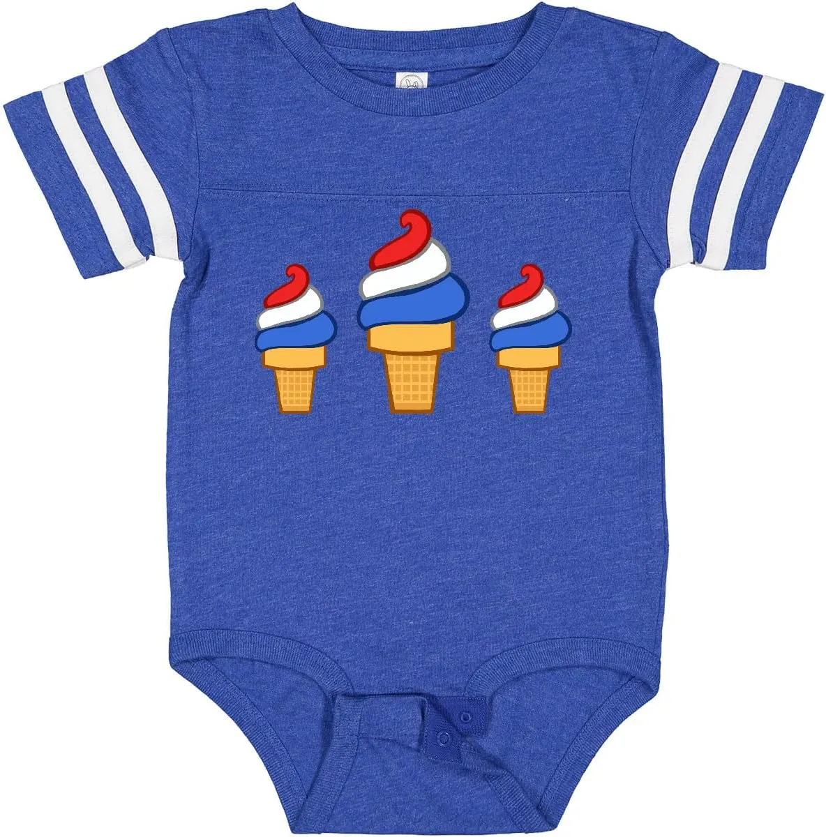 inktastic Red White and Blue Ice Cream Cones Baby Bodysuit