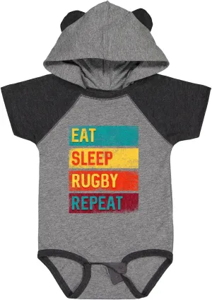 inktastic Rugby Player Eat Sleep Rugby Repeat Baby Bodysuit