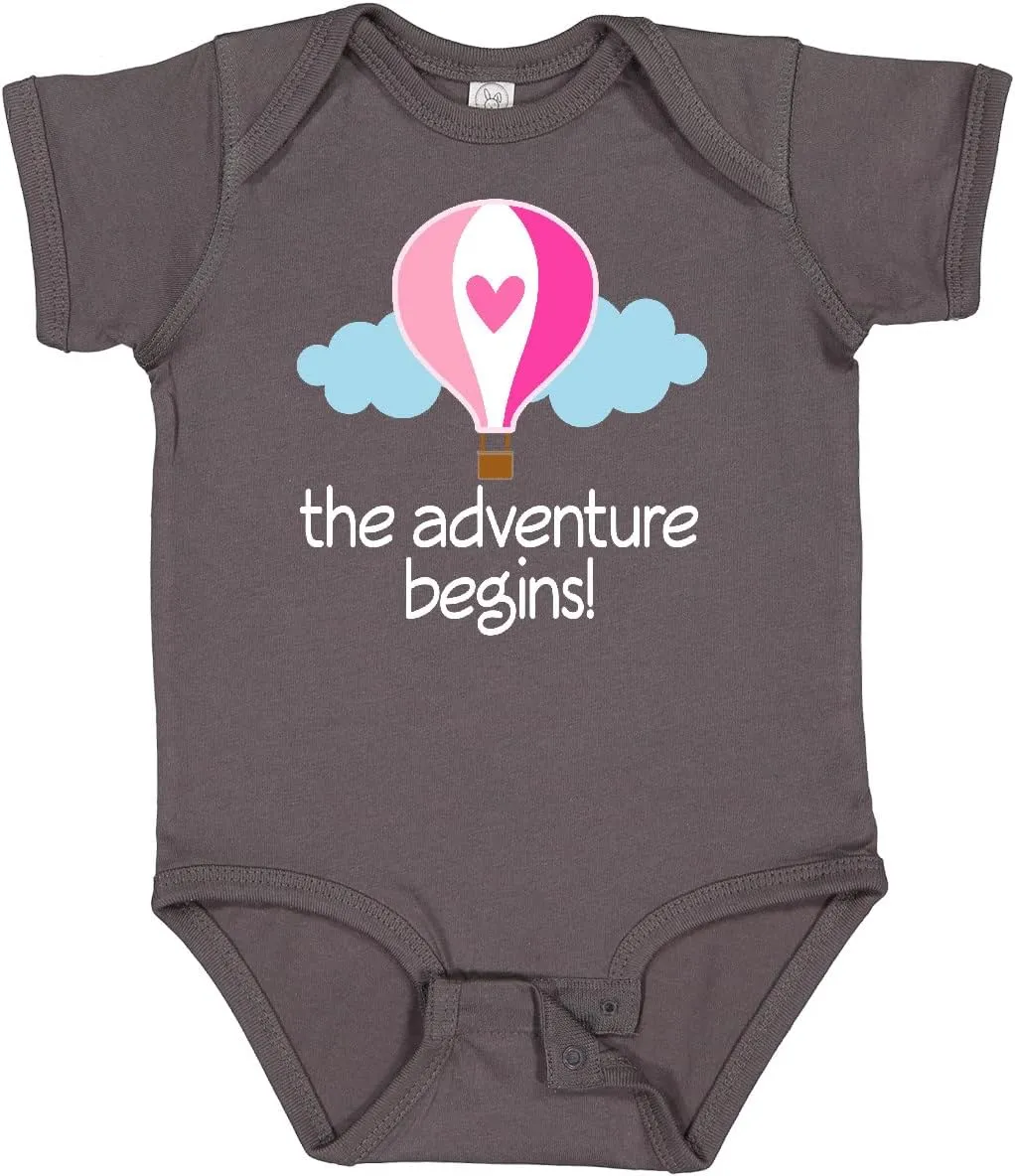 inktastic the Adventure Begins Hot Air Balloon Girls Baby Bodysuit