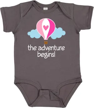 inktastic the Adventure Begins Hot Air Balloon Girls Baby Bodysuit