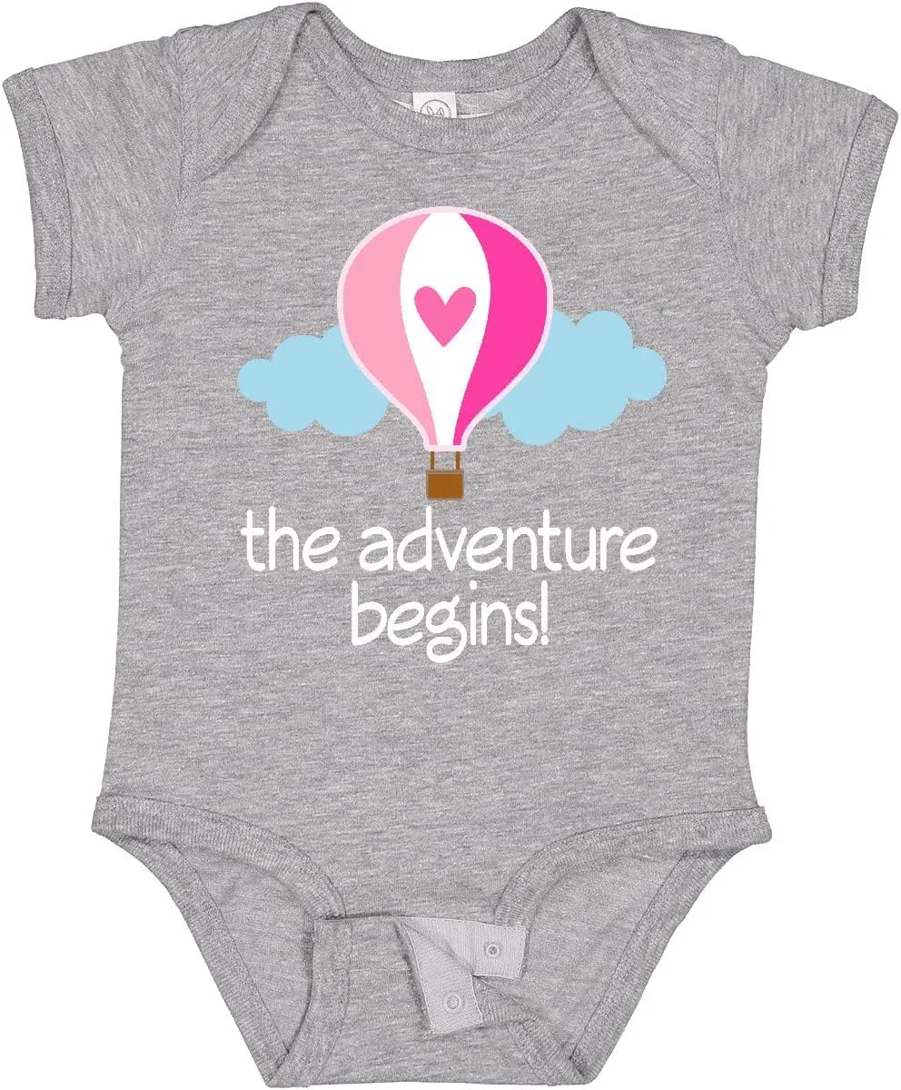 inktastic the Adventure Begins Hot Air Balloon Girls Baby Bodysuit