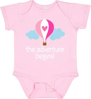 inktastic the Adventure Begins Hot Air Balloon Girls Baby Bodysuit