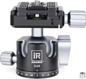 INNOREL D28 28mm Low Profile Tripod Ball Head Professional All Metal CNC 360° Panoramic Camera Tripod Head for Monopod,DSLR Cameras,Camcorder,DV with 1/4" Arca Swiss Quick Release Plate Load 22lb/10kg