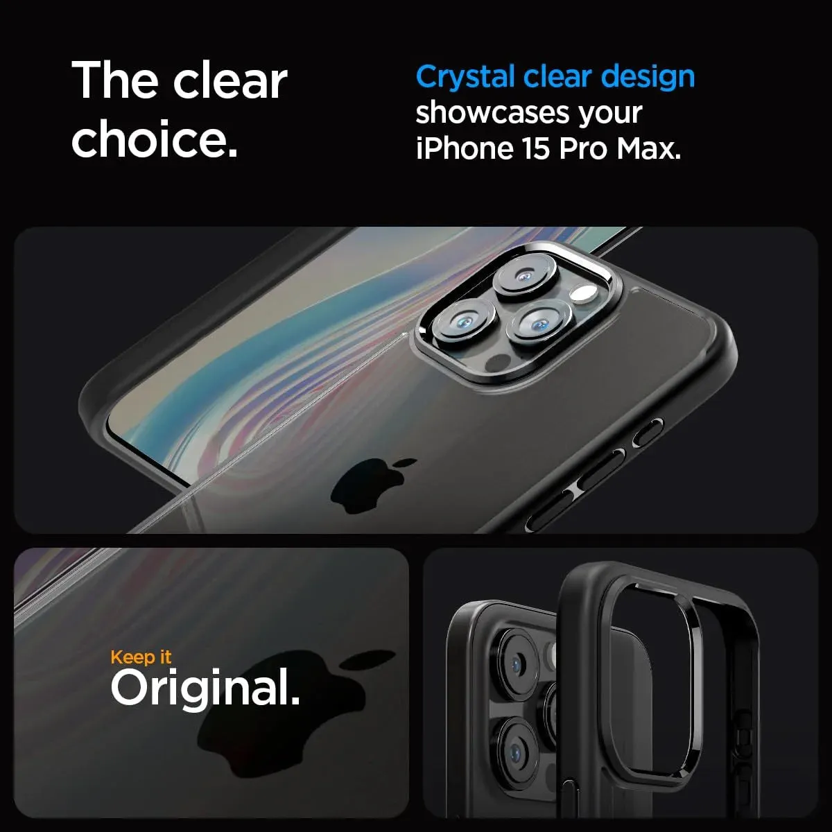 iPhone 15 Plus Ultra Hybrid TPU   Poly Carbonate Case - Black