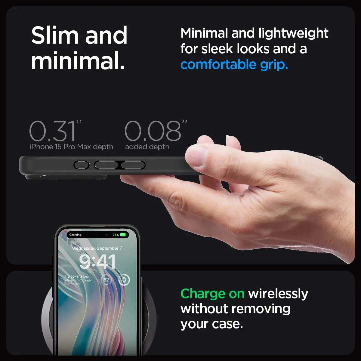 iPhone 15 Plus Ultra Hybrid TPU   Poly Carbonate Case - Black