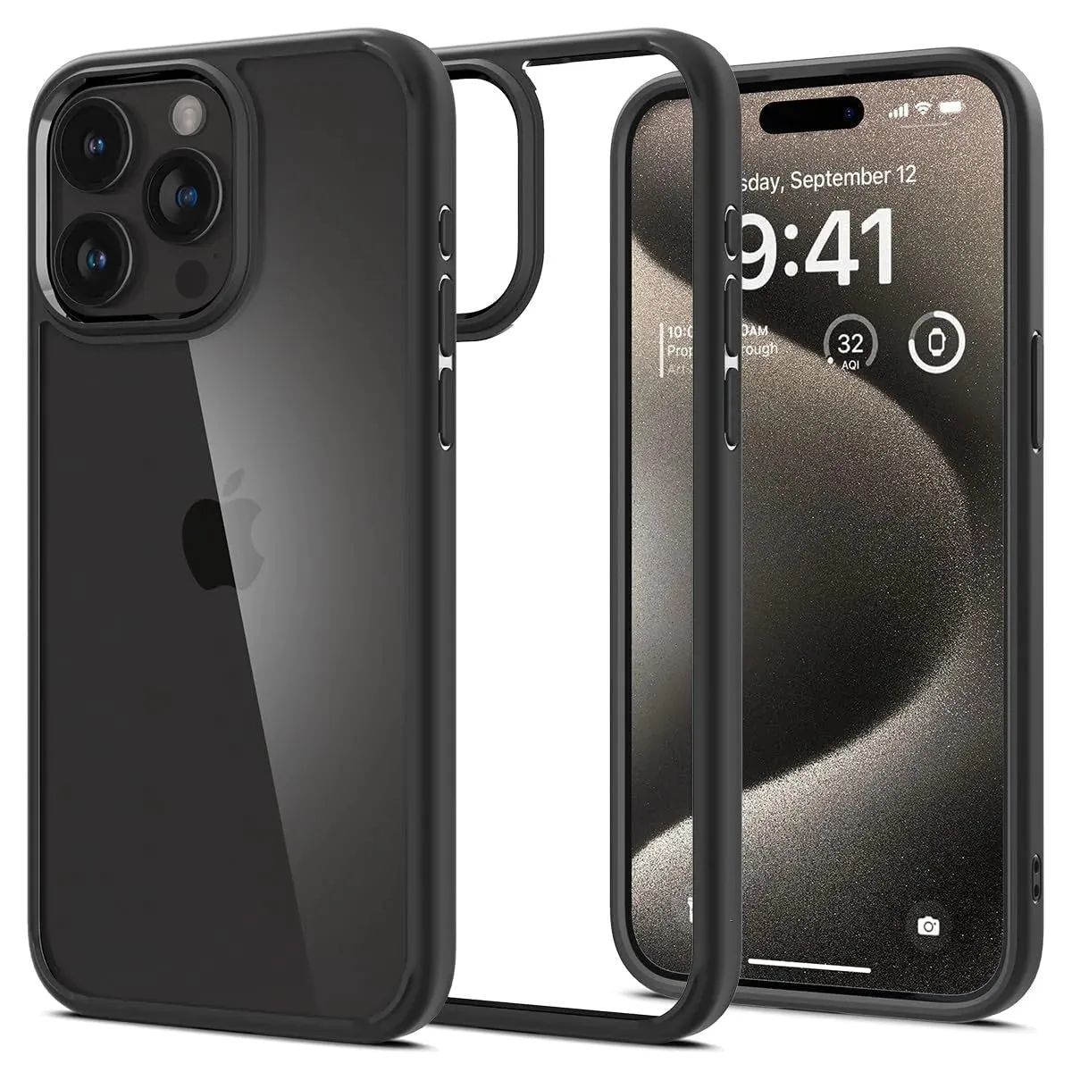 iPhone 15 Plus Ultra Hybrid TPU   Poly Carbonate Case - Black