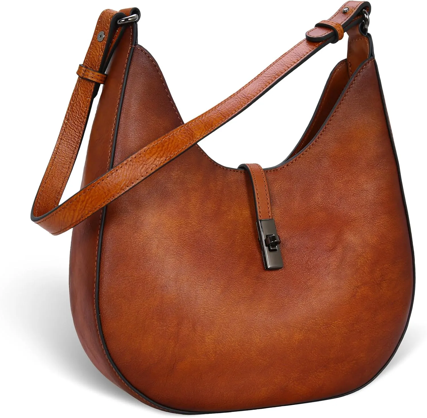 Iswee Leather Shoulder Bag Designer Crossbody Bags for Women Crescent Purse Hobo Handbags Everyday Purse