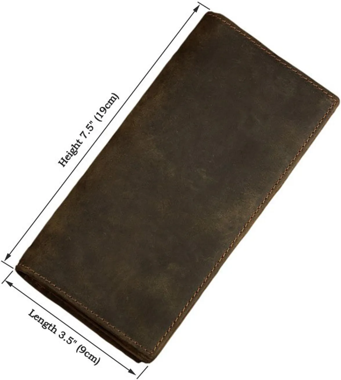 Itslife Men's RFID Vintage Look Genuine Leather Long Bifold Wallet Checkbook Wallets for Men