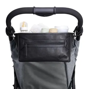 Itzy Ritzy Adjustable Stroller Caddy and Organizer Bag Featuring Front Zippered Pocket, 2 Built-in Interior Pockets & Adjustable Straps to Fit Nearly Any Stroller (Black)