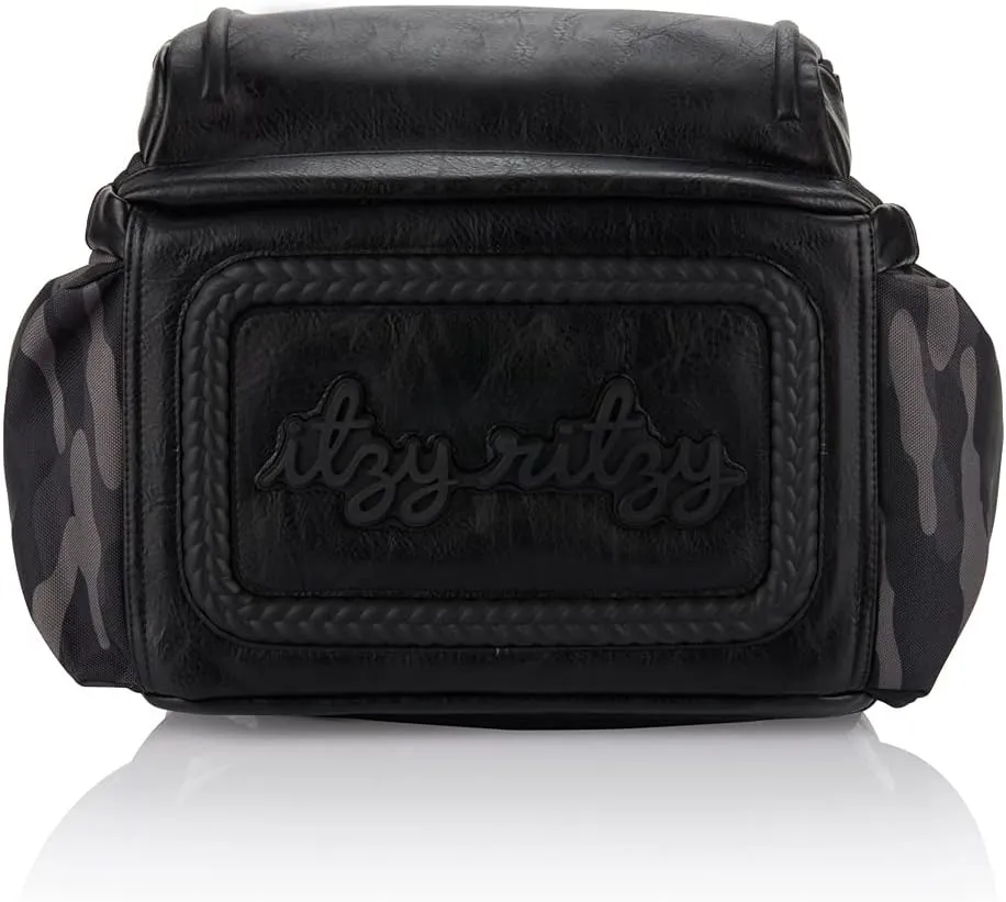 Itzy Ritzy Chelsea   Cole Diaper Bag Backpack - Large Capacity Boss Backpack Diaper Bag; Includes Changing Pad, Stroller Clips and Tassel, Camo with Stag Head Print Interior and Black Hardware