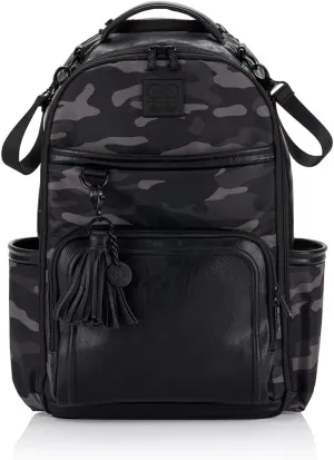 Itzy Ritzy Chelsea   Cole Diaper Bag Backpack - Large Capacity Boss Backpack Diaper Bag; Includes Changing Pad, Stroller Clips and Tassel, Camo with Stag Head Print Interior and Black Hardware