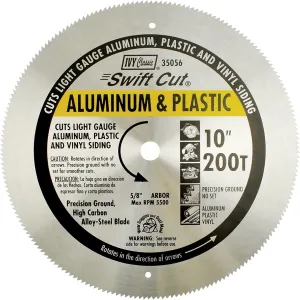 IVY Classic 35056 Swift Cut 10" 200 Tooth Aluminum & Plastic Cutting Circular Saw Blade with 5/8" Arbor, 1/Card