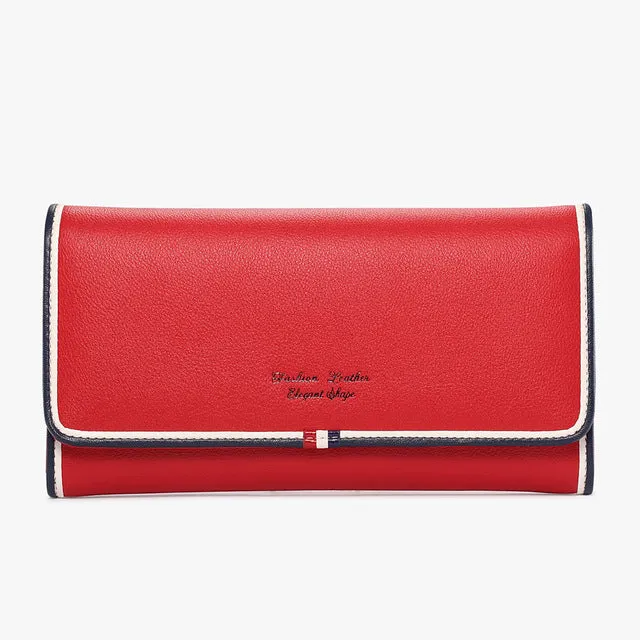 Jamarna Genuine Leather Long Clutch Purse Female