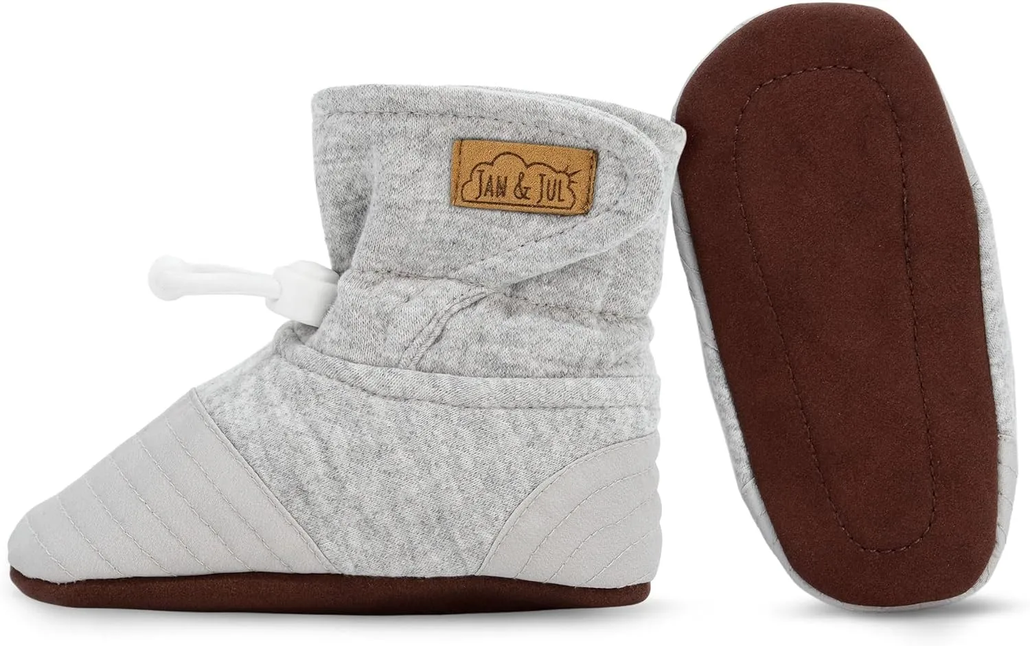 JAN & JUL Adjustable Stay-on Lite Baby Booties, Cotton Blend Slippers for Infant and Toddler