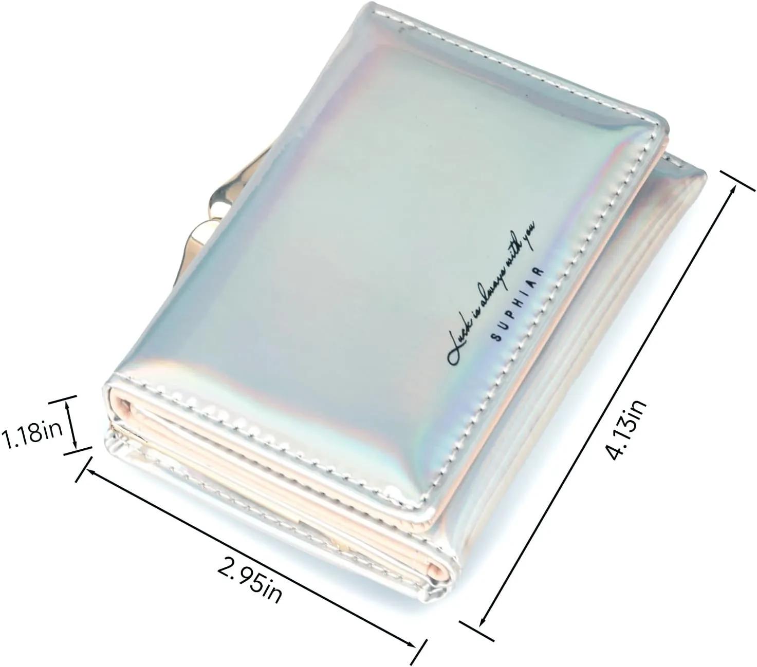 JANKS Small Wallet for Women Mini Laser Card Holder Case Iridescent Holographic Purse with Coin Pocket for Girls Ladies