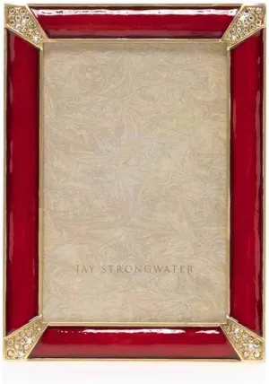 Jay Strongwater Leonard Ruby Pave Corner 4x6 Frame #SPF5830224