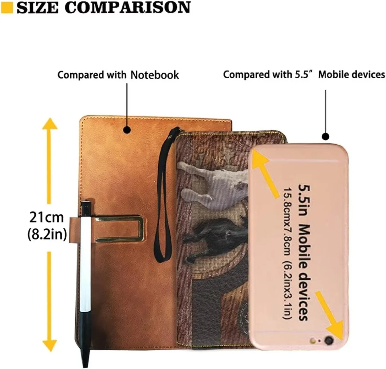 Jeiento Horse Long Wallet for Women Slim Purse PU Leather Clutch Zip Around Cards Phone Holder,Brown