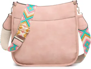 JEN & CO. Chloe - Vegan Leather Adjustable/Removable Guitar Strap - Women's Crossbody Handbag Purse