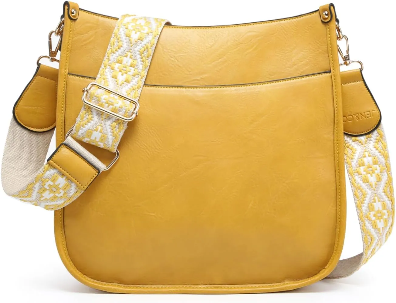 JEN & CO. Crossbody Bags for Women Trendy Vegan Leather Hobo Purses Shoulder Handbags with Wide Adjustable Guitar Strap