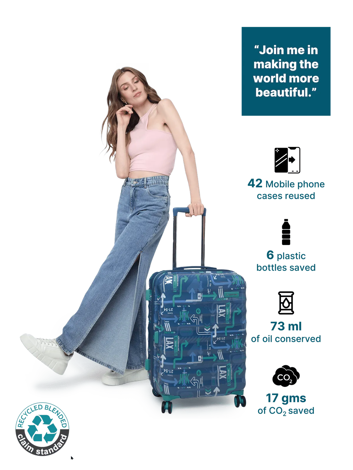 JFK Denim Blue Set of 3 (S M L) Trolley