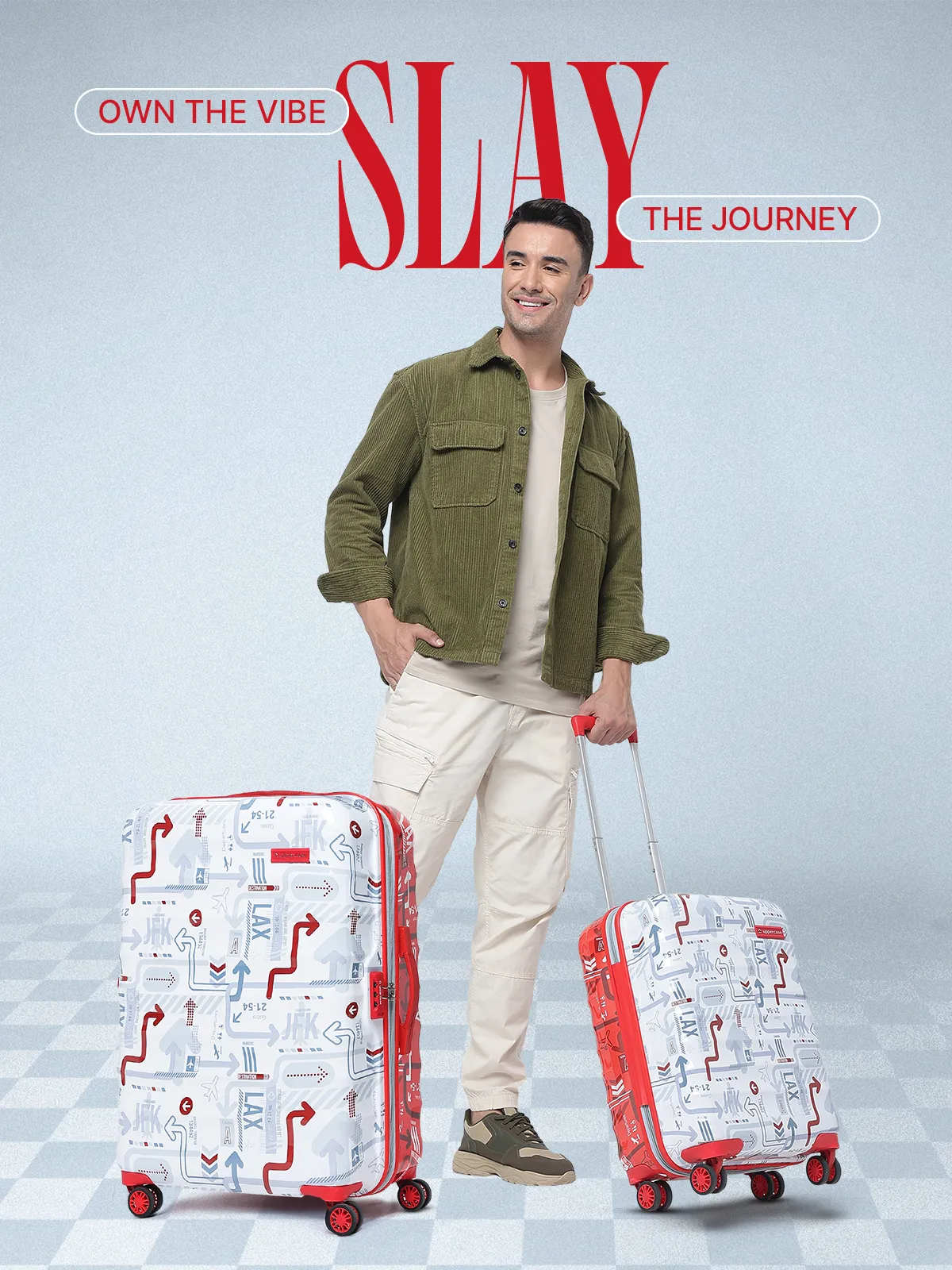 JFK Duo White and Red Set of 2 (S L) Trolley