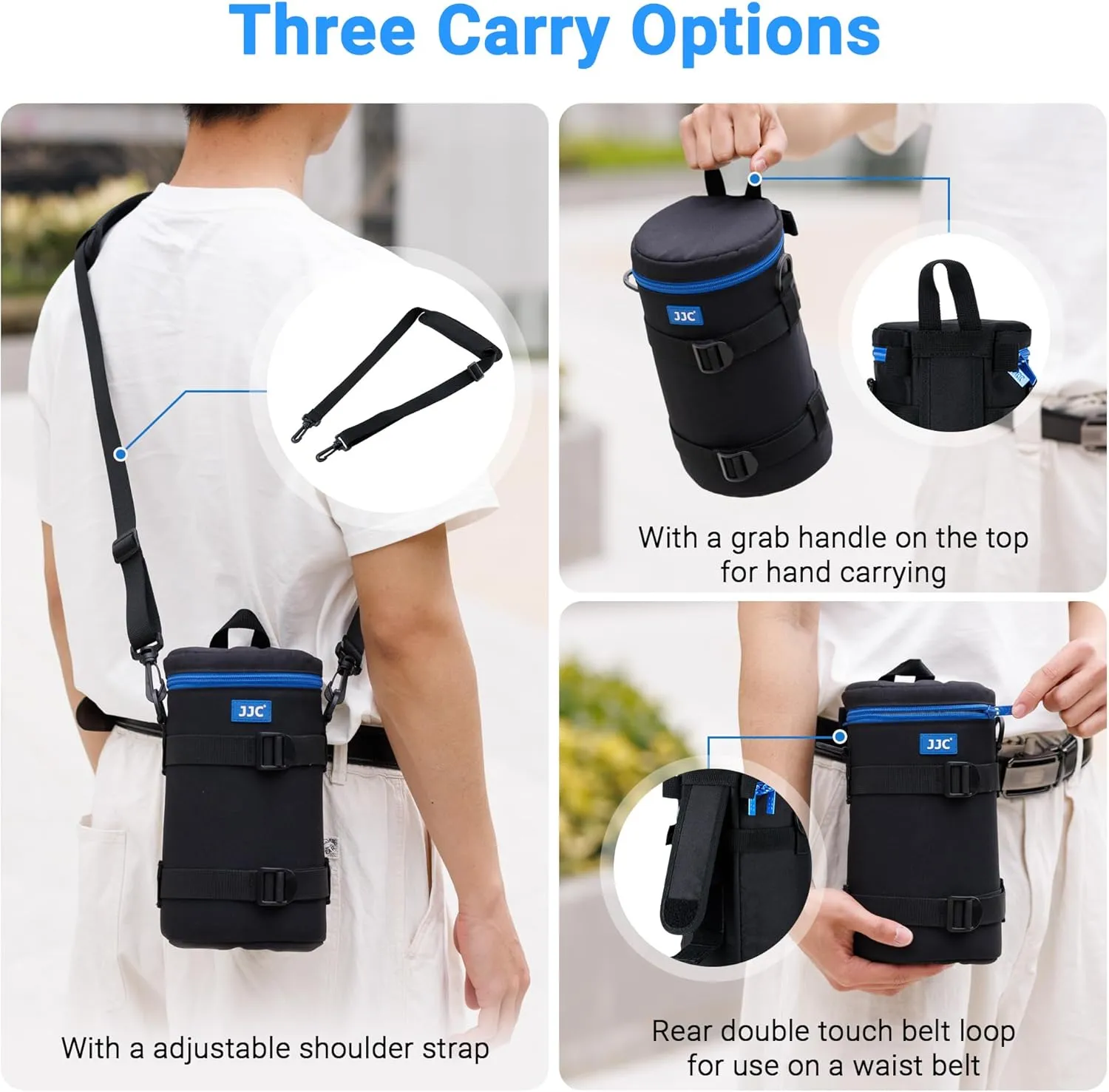 JJC Large Camera Lens Pouch Case Bag for Canon EF 100-400mm, 70-200mm f2.8 III II, 180mm f3.5L, RF 600mm f11, AF-S 80-200mm, 70-200mm f2.8G VR II and Other Lens Below 4.3 x 8.8(D x L)