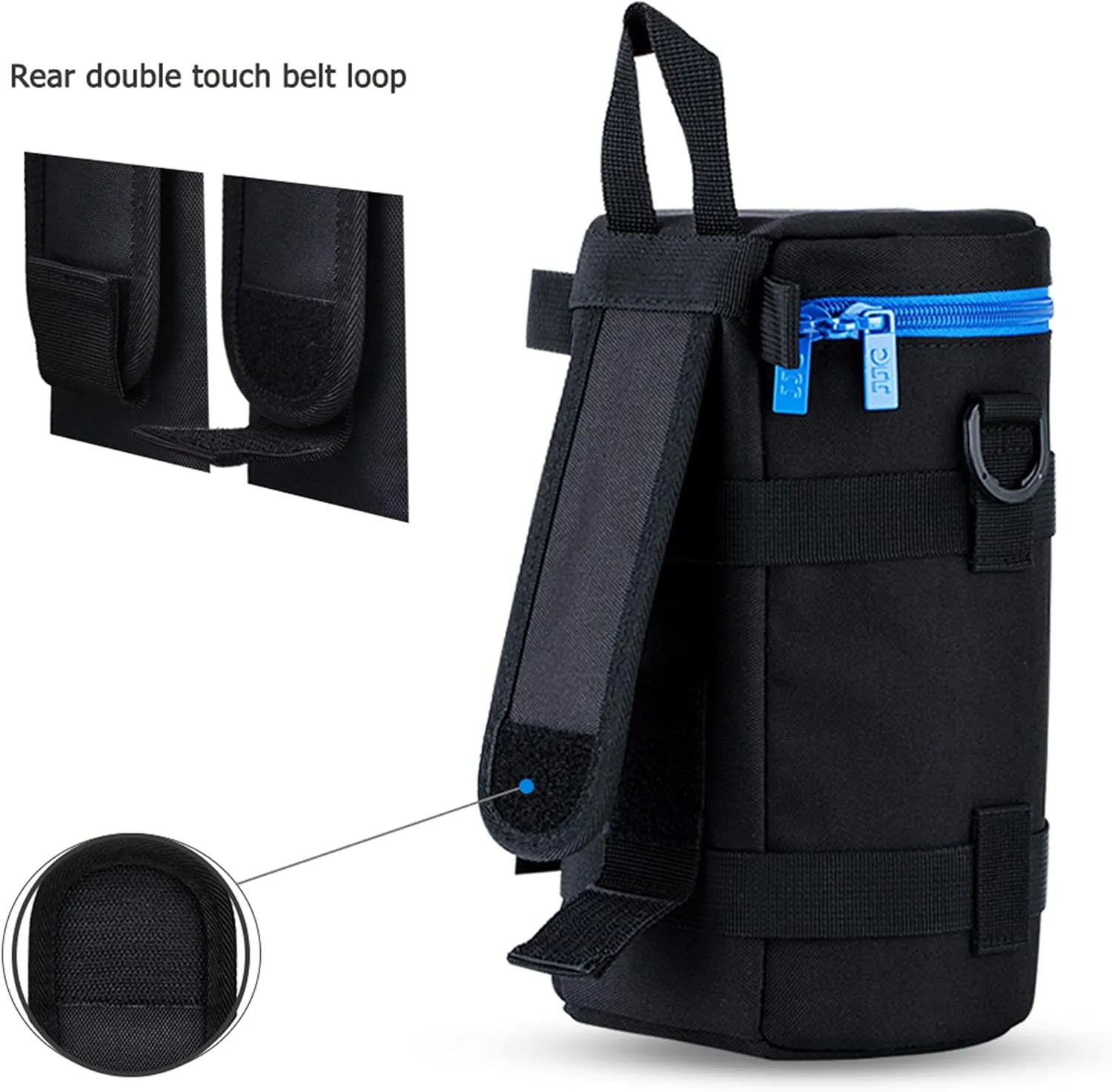 JJC Large Camera Lens Pouch Case Bag for Canon EF 100-400mm, 70-200mm f2.8 III II, 180mm f3.5L, RF 600mm f11, AF-S 80-200mm, 70-200mm f2.8G VR II and Other Lens Below 4.3 x 8.8(D x L)