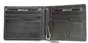Johnny Black Chicago Money Clip Leather Wallet - RFID | Black