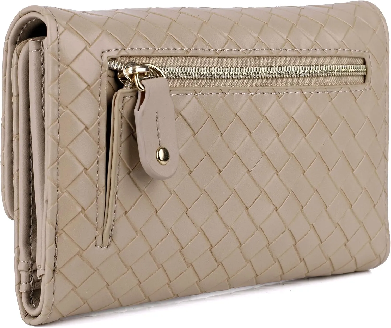 Julia Buxton Basket Weave Mid Size Trifold