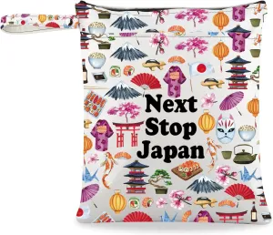 JXGZSO Japan Vacation Gift Next Stop Japan Wristlet Grocery Bag Japan Trip Clutch Bag Japan Lover Gift Asia Travel Gift