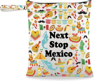 JXGZSO Mexico Vacation Gift Mexico Wristlet Grocery Bag Next Stop Mexico Trip Clutch Bag North America Travel Gift