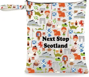 JXGZSO Scotland Symbols Gift Next Stop Scotland Wristlet Grocery Bag Scotland Trip Clutch Bag Scotland Travel Lover Gift