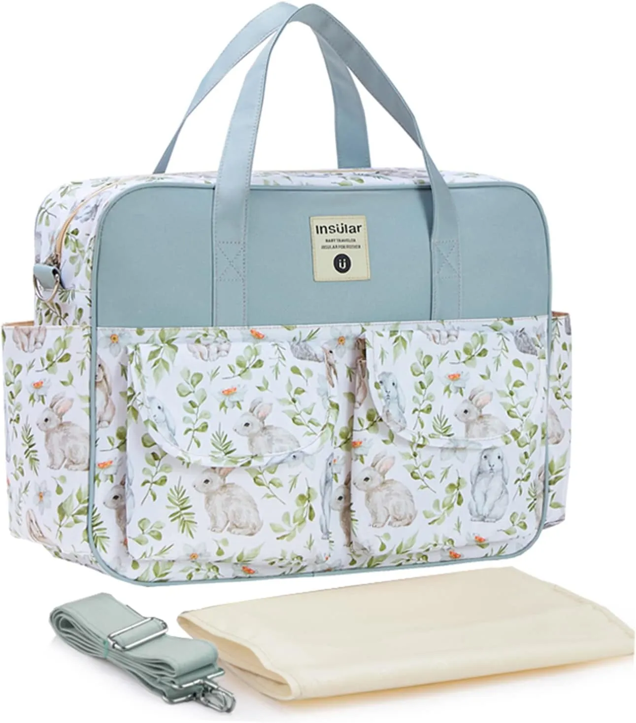Kamay's Mummy Shoulder Bag Diaper Bag Chic Nappy Changing Bag Tote/Messenger Style Large with Changing Mat, Adjustable Straps