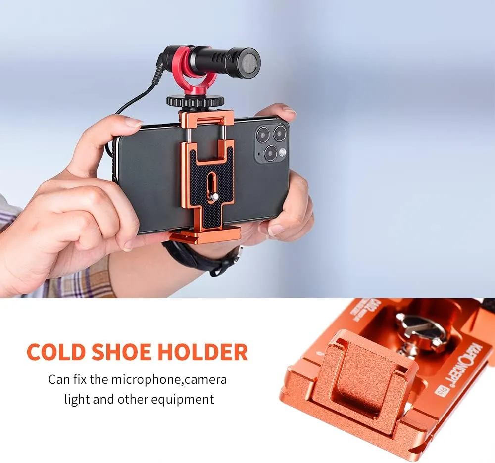 K&F Concept Aluminum Alloy Quick Release Plate with 1/4 Inch Screw for Camera, Cage, Cellphone etc (Orange)